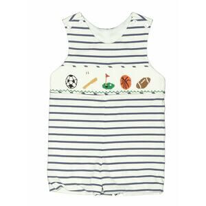 Whimsy Bay Sports Smock Jon Jon Romper Size 12Mo